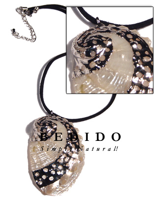 Black Leather Thong With Glistening White Abalone Pendant