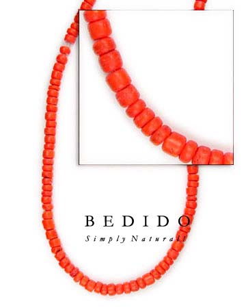 4-5mm Red Orange Coco Coco Beads Coco Necklace