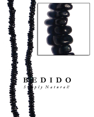 Black Horn Bead Nuggets Bone Horn Beads Necklace