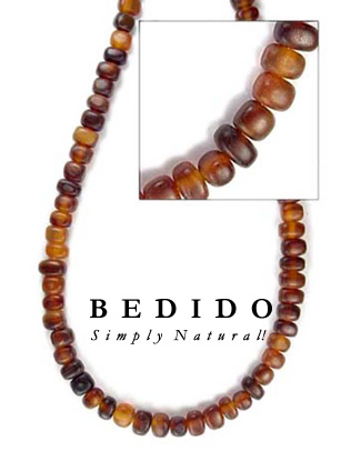 Thick Amber Horn Bead Bone Horn Beads Necklace