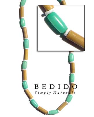 Bamboo Tube Pastel W/ Pastel Color Necklace