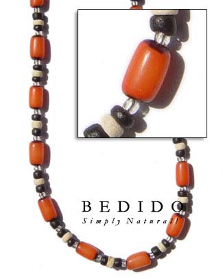 Orange Buri Seed Necklaces Seed Necklace