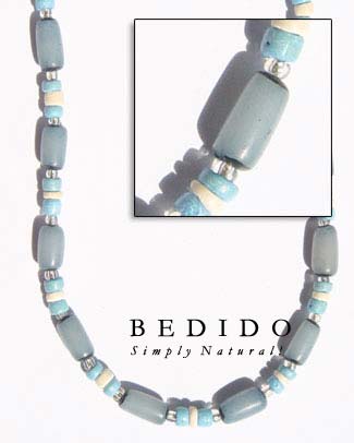 Turquoise Blue Buri Seed Seed Necklace