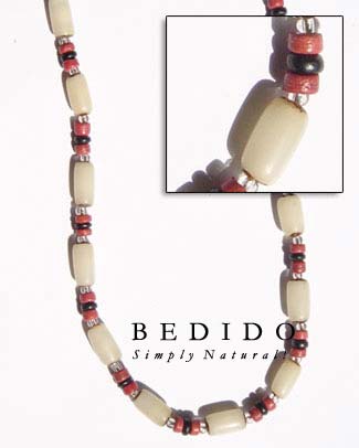 White Buri Seed Tube Seed Necklace