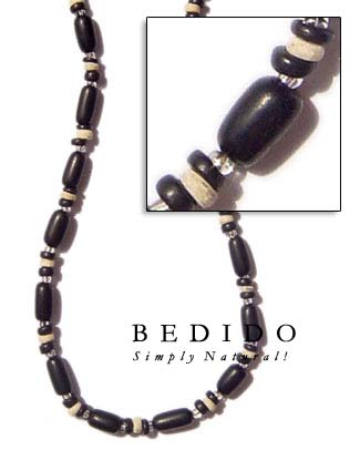 Buri Black Tube W/ Seed Necklace