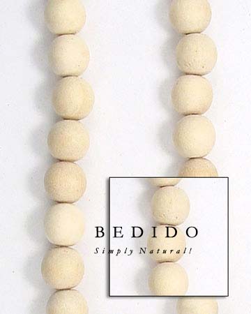 Natural White Wood Oval Wood Beads Wooden Necklace