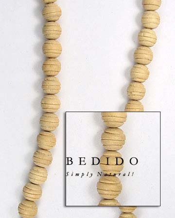 Natural Wood With Groove Wood Beads Wooden Necklace
