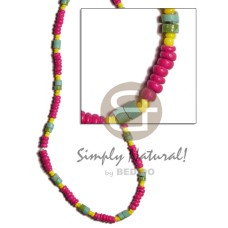 Fuschia pink yellow 2-3mm coco