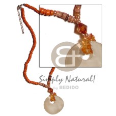 40mm round hammershell pendant