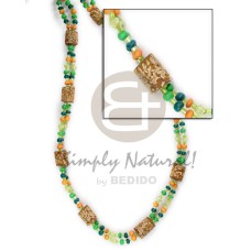 2-liner necklace mahogany green