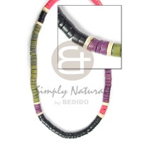 4-5mm coco heishe black khaki grn red