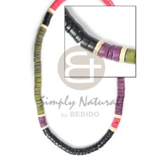 4-5mm coco heishe black khaki grn red