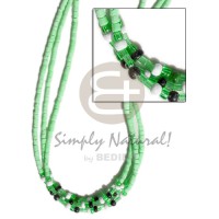 3 rows pastel green coco