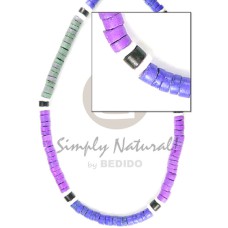 4-5mm coco heishe lavender navy blue light