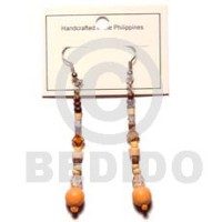 Orange dangling wood beads