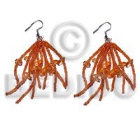 Dangling orange glass beads