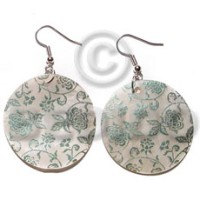 Dangling 35mm round handpainted embossed hammershell