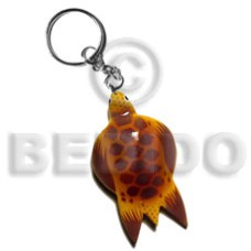 Sea turtle handpainted wood keychain