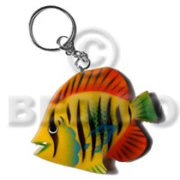 Fish handpainted wood keychain 50mmx65mm