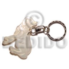 40mm carved mop shell keychain dog