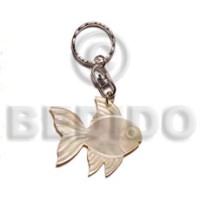 40mm carved mop shell keychain fish