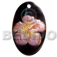 Oval 30mm blacktab handpainted
