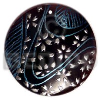 Round 40mm blacktab handpainted