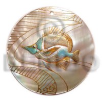 Round 40mm hammershell handpainted