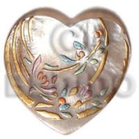 Heart 45mm hammershell handpainted