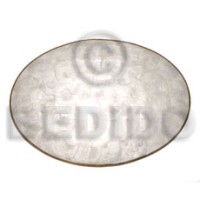 Oval placemat 11x15" white capiz