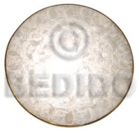 Round placemat 12" white capiz