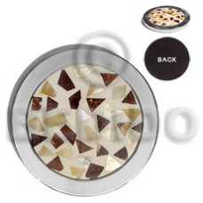 Stainless metal coaster inlaid