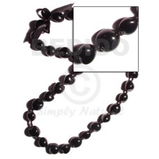 Black kukui nuts ribbon lei