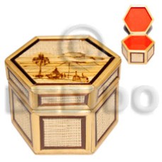 Bamboo raffia jewelry box