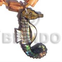 Inlaid assorted shells seahorse