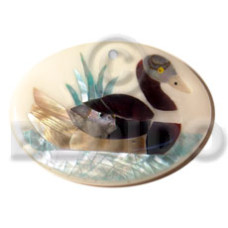 50mmx68mm crème glossy oval resin