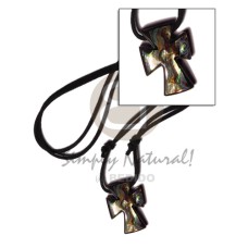 35mm inlaid paua abalone cross