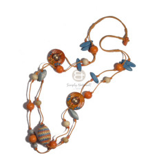 2 rows orange wax cord