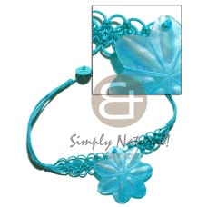 Aqua blue wax cord macrame