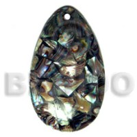 60mmx40mm teardrop laminated paua chips