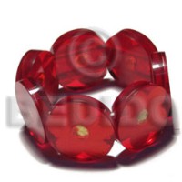30mm round red clear resin