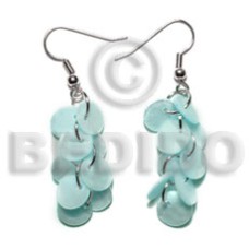 Dangling multiple aqua blue round
