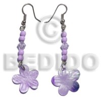 Dangling 20mm lilac hammershell flower