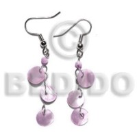 Dangling triple 10mm pastel pink