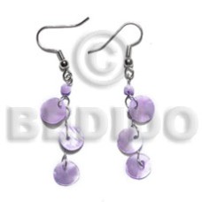 Dangling triple 10mm lilac round