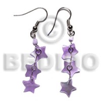 Dangling 10mm lilac triple star