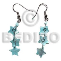 Dangling 10mm aqua blue triple