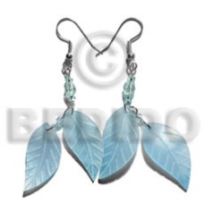 Dangling double leaf aqua blue