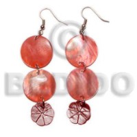 Dangling double round 20mm red