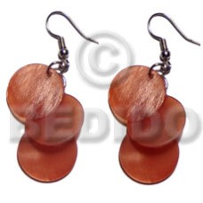 Dangling 3pcs. round 15mm orange
